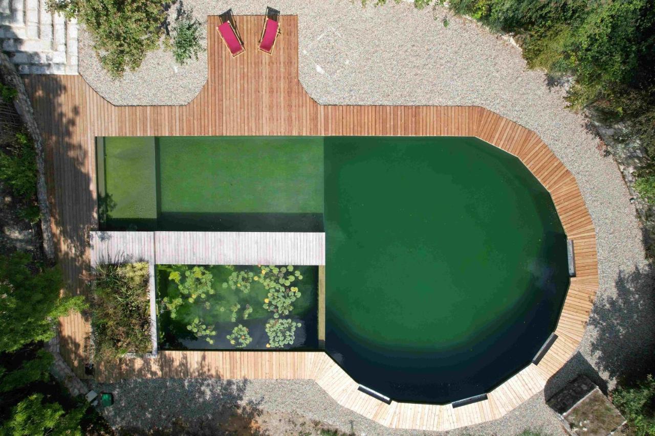 Maison Terre Les Cabanes De Fallot - Sauna Bain-Froid Piscine Naturelle L'isle-Bouzon Exterior photo